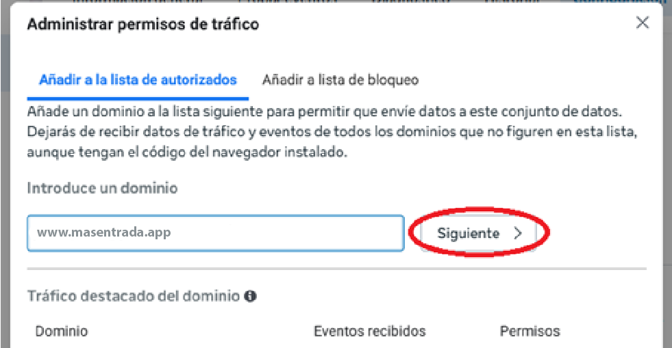 Agregar dominio