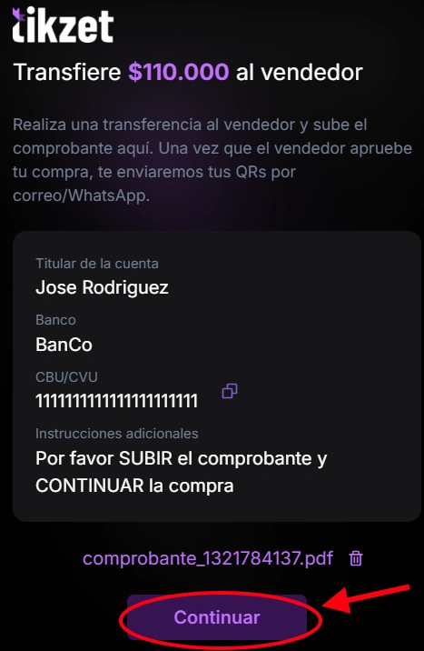 Continuar compra