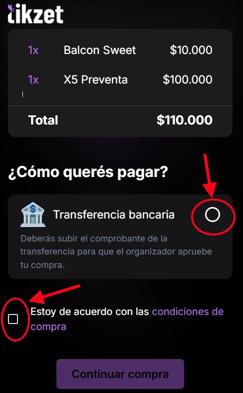 Pago por transferencia