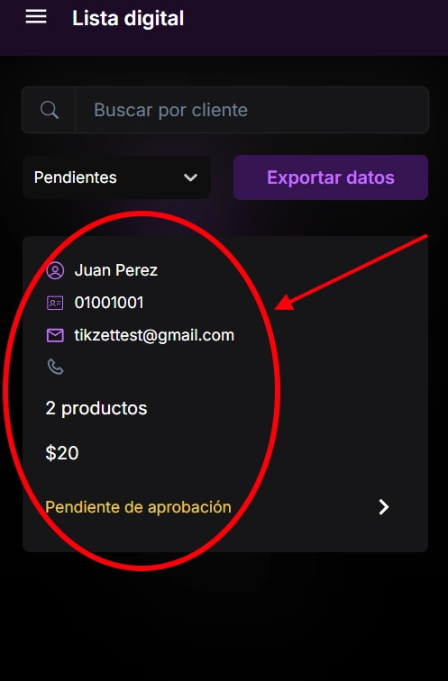 Detalle venta