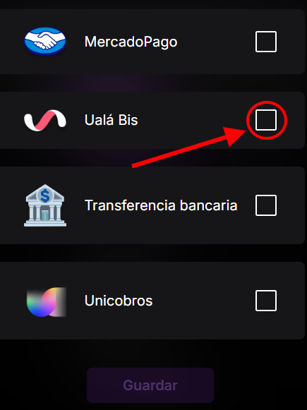 Seleccionar Ualá