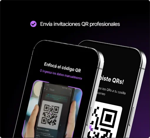 Invitación QR de Tikzet enviada por correo y WhatsApp